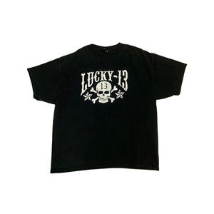 Lucky 13 oversized skull tee